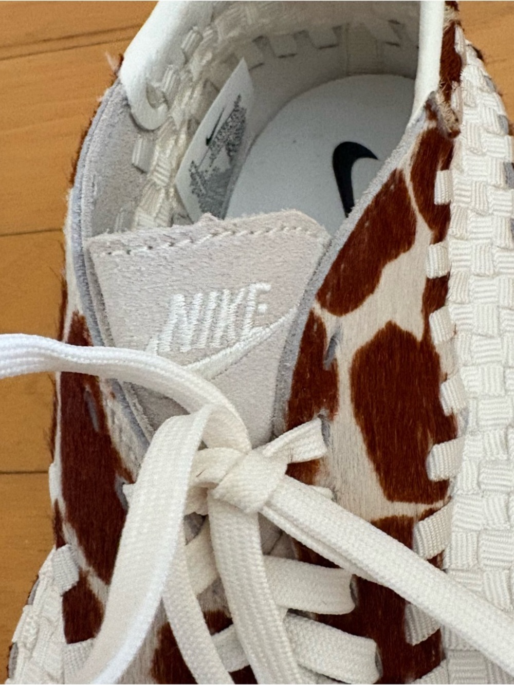 Nike Air Footscape Woven Cow Print Sneakers 8.5 Rare Statement Y2K Streetwear - Picture 11 of 14